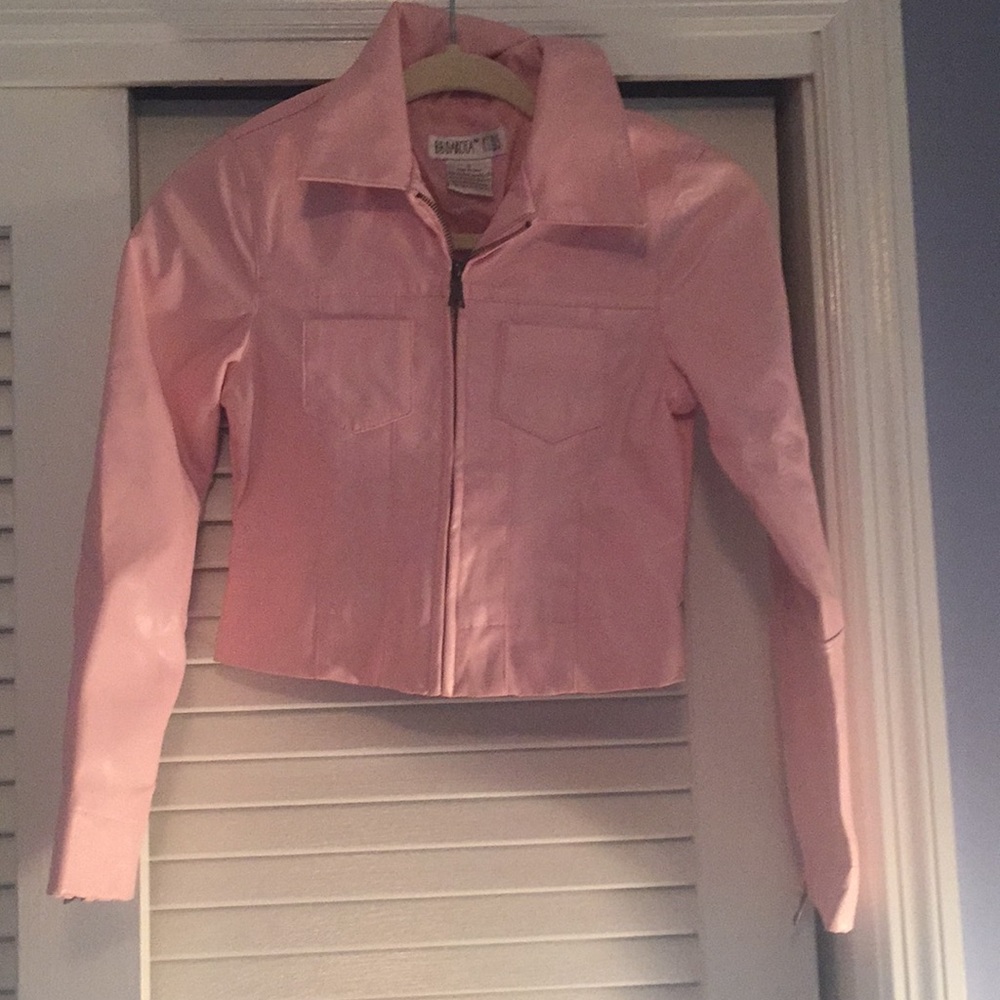 Pink leather jacket